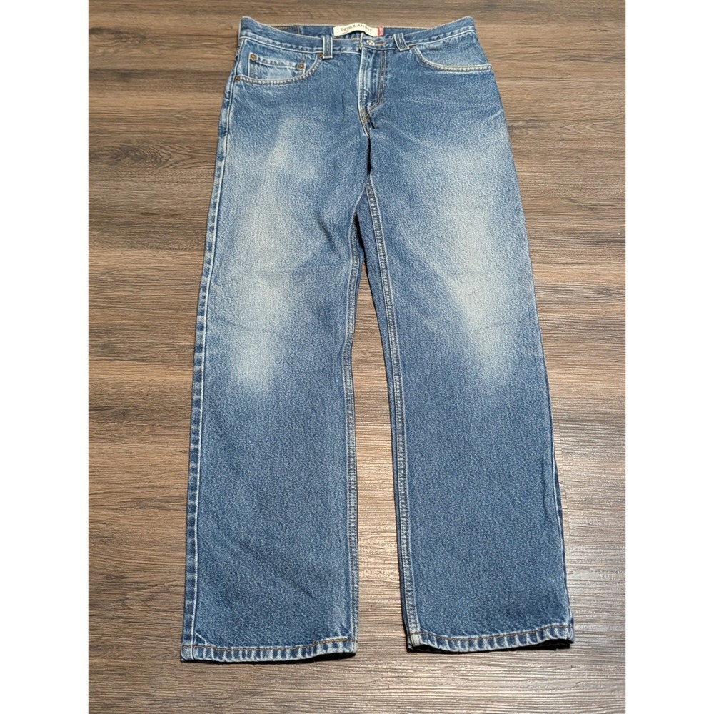 Levis 505 Regular Fit Jeans Mens 32x32 Medium Wash Straight Leg Y2K Faded Denim